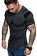 REPUBLIX Oversize Doppel Farbig Logo Herren Slim-Fit Crew Neck Basic T-Shirt Rundhals R29 Anthrazit/Schwarz S