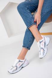 White-Grey-Powder Women's Sneaker 18753