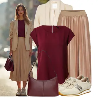 Nabori Outfit sa Bež/Kaki Pieces "Moderan outfit za slobodno vrijeme"