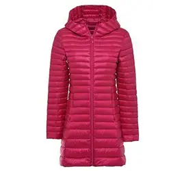 RYDRQF Damen Winterjacke Damen Ultra Leicht Daunenmantel Mit Kapuze Parka Winter Coats Lang Daunenjacke -Pink_M fsh-912