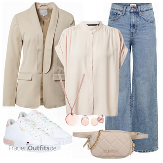 Retro Outfit mit Hellblau Wide Leg Jean/Baggy Jeans/Jeans-Culotte/Jeans mit Schlitz/Loose fit Jeans/Vintage Jeans Only "Frühlingsoutfit für Damen"Look: Uni, 90er, Bad Taste, Boho, Classic, Retro, Vintage, Western