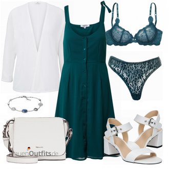 Romantisch Outfit mit Blau/Dunkelblau/Türkis Balconette-Bh/BH Slip Set/Körper Body ohne Bügel/Bustier/Spitzenbustier/Dessous-Set Aus Spitze/Wäsche-Set/BH-Slip Set mit Bügel Aurore Lingerie "Modischer Sommer Look"Look: Französische, Schön, Romantisch, Sexy