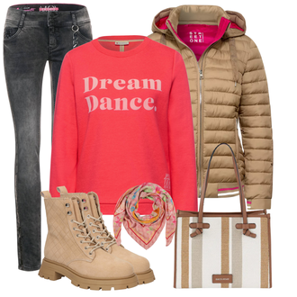 Outfit mit Beige Stiefel VERO MODA "Trendiger Winterlook"