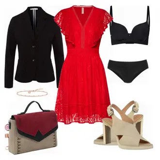 Outfit mit Beige High Heel Geox "YAS"