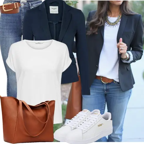 Blau/HellBlau/DunkelBlau Anzug Baumwoll ­Blazer/Boyfriend Blazer/SweatBlazer/Blazerjacke/BlusenBlazer/Lederjacke/Lässiger Blazer/Lederjacke für Männer/KurzBlazer/Eleganter Blazer/Strick­Blazer/Lederjacke VERO MODA kombinieren