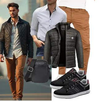 Konzert Winter Outfit mit Dunkelgrün/Grau/Schwarz/Dunkelgrau/Khaki Isolationsjacke/Außergewöhnliche Jacke/Jacke mit Seitlichem Reißverschluss/2in1 Jacke/Puffer Jacke/Winterjacke/Thermojacke/Kunstfaserjacke/Hybridjacke/Steppjacke Amaci&Sons "Freizeit Outfit"Look: Wasen, Konzert, Bayram, Electro, Schule, Pop Konzert