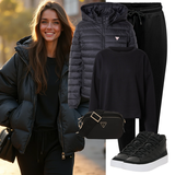 Blaue und Schwarze Oversized Sweatshirts Outfits image