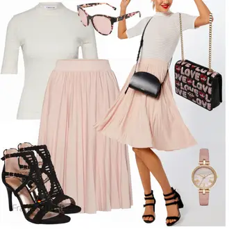 Outfit mit Schwarz High Heel/Sandalette Bullboxer "Schönes Frühlings Outfit"