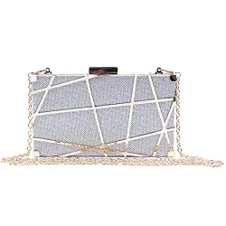 EVEOUT Damen Gold Metall Hohl Kupplung Brauthandtaschen für Hochzeit AbschlussballFrauen Prickelnde Hartschalenkupplung,Kleidergeldbörse für Partycocktail Glitzer Kunstleder Abendliche Umhängetasche
