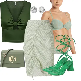 Oblečení se sukní Zima s Šedá/Stříbrný/Krémová/Žlutá/Bílá Pecka MICHAEL Michael Kors "Outfit na léto"