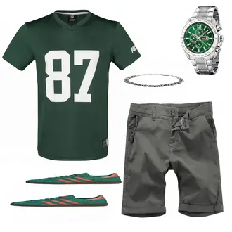 Outfit mit Grün Sneaker Adidas "NFL"