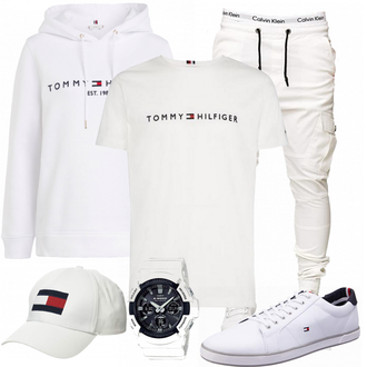 Gepunktet Outfit mit Grau Tommy Hilfiger "Freizeit Outfit"
