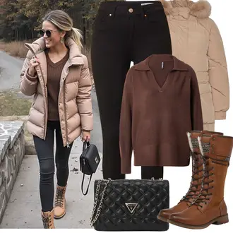 tenues avec Noir/Bourgogne Legging Taille Haute/Pantalon Taille Haute/Pantalon Push-up/Treggings/Pantalon Moulant/Jeggings/Jean Motard/Veste d'Hiver/Chaussures en Cuir/Jean Push-up/Jean Taille Haute/Jeans Thermiques VERO MODA "Tenue de printemps"