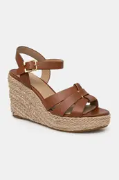 Usnjeni sandali Lauren Ralph Lauren Soffia Espdr rjava barva, 802953961001