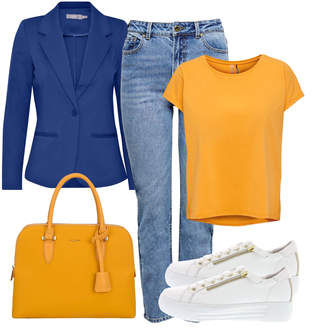 Outfit met Lila kleuren/Lichtblauw/blauw High Waist Jeans Only "Zomerkleding"