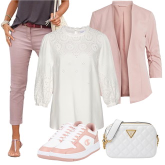 Kombinacije za matični ured sa Pink/Ljubičasta Hlača Velika Veličina Lascana "Outfit za ljeto"