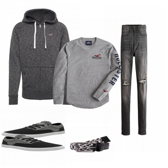 Outfit mit Grau Sneaker Volcom "Hollister"