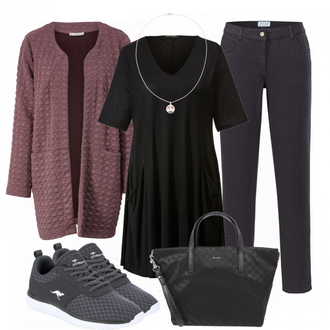 Outfit mit Grau Sneaker Kangaroos "Smile"