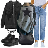 Oversize Relaxed Jeans Echtleder Outfits image