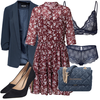 Outfit mit Dunkelblau/Blau Boxershort-Set/Brazilian-slip/Klassischer Slip/Slip/Transparenter Slip/Unterteil/Panty/Ouvert Slip/Boxershort Samsøe Samsøe "Perfektes Büro Outfit"
