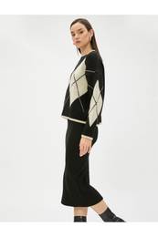Knitwear Midi Length Pencil Skirt Slim Fit