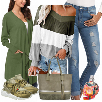 Outfit mit Grün Sneaker Nike "Viottiset Pullover"