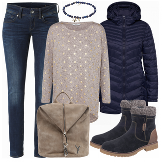 Outfit mit Blau Stiefel Tom Tailor "TomTailorStiefeletten"