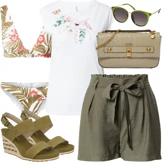 Schicke Outfits Sommer mit Beige/Blau Großer Cup Tommy Hilfiger Underwear "Schickes Sommer Outfit"