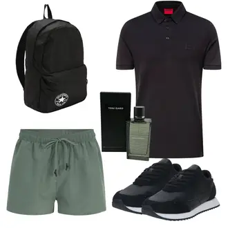 Outfit mit Schwarz Mannstasche/Mini-Rucksack/Mini-Rucksack Converse "Sport oitfit"