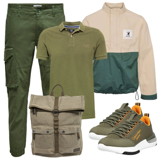 Outfit mit Grün Sneaker/Leder Sneaker Calvin Klein Jeans "Alltagsoutfit"