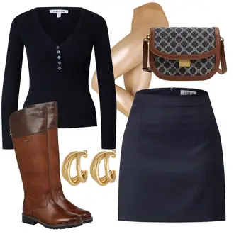 Herbst Outfits mit Braun Strumpfhose Falke "Herbstlicher Look"