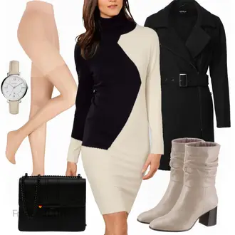 Outfit mit Grau Stiefel Tamaris "Elegantes Herbst Outfit"
