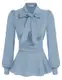 GRACE KARIN Damen Elegant Bow-Knot Büro Oberteile Party Oberteile Oberteile Herbst Blusen Langarm Gotisch Oberteil CL1476-04_XL