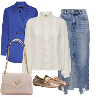 Avond Outfits Gala met roze/beige Schoudertas/Schooltas/Brief Portemonnee/Schoudertas/Crossbodytas/Baguette tas Guess, bruin/Gouden/grijs Loafer Schoen/Oktoberfest schoen/Trotteur/Platte schoen/Veterschoen/Mary Jane schoen PEDRO MIRALLES "Perfect voor de lente"Look: Bar, Bank, Gala, Moederdag, Popconcert, School, Valentijnsdag, Verjaardag, Burgerlijke bruiloft, Concert, 50e verjaardag