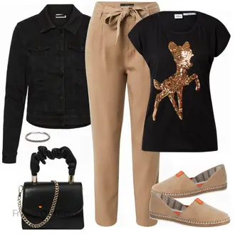 Kurz Outfit mit Schwarz/Dunkelblau Mantel/Cordjacke/Kurzjacke/Jeansjacke/Shirtjacke/Kurze Jeansjacke/Sommerjacke/Bluse Große Größe Noisy may "Einzigartiges Freizeit Outfit"