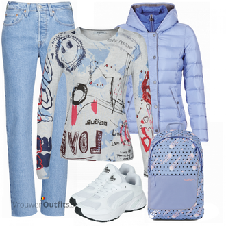 Outfit met Desigual "Sportieve Winterlook"