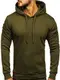 BOLF Herren Kapuzenpullover Sweatjacke Hoodie Sweatshirt mit Kapuze Farbvarianten Kapuzenpulli Freizeit Training Gym Fitness J.Style 2009 Olivengrün M [1A1]