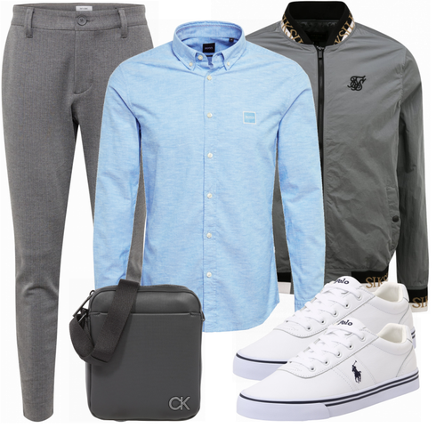 Grau Schuh Sneaker/Leder Sneaker Polo Ralph Lauren kombinieren