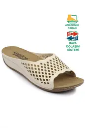 Capone Z0385 Beige Women's Comfort Anatomic Slippers