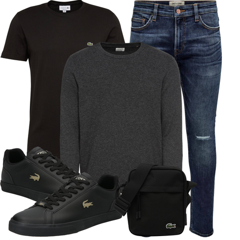 Schwarz Bluse Große Größe/Shirt & Top Große Größe Lacoste Sport kombinieren