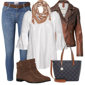 Outfit mit Rot Stiefelette Tamaris "Trendiges Herbst Outfit"
