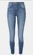 Blaue Skinny Jeans mit hoher Taille