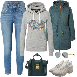 Outfit mit Grün/Dunkelgrün/Hellblau/Türkis Jacke/Parka große Größe/Winter Parka/Parka-übergangsjacke/Bundeswehr Parka/Winterjacke/Parka/Mantel mit Reißverschluss/Steppmantel/Wintermantel/Kapuzenmantel/Outdoormantel Ragwear "Bequemer Alltagslook"