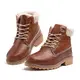 Winterstiefel Damen Schneestiefel Warm Gefütterte Fraun Rutschfest Reißverschluss Schneestiefel Outdoor Wander Schnüren Plattform 2-Braun EU39