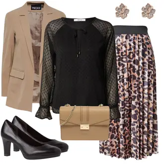 Schicke Outfits Sommer mit Beige Mantel/Blazerjacke/Boyfriend Blazer/Cargoblazer/Lederjacke/Baumwoll ­Blazer/Longblazer/Oversize Blazer/Lederjacke für Männer Pieces, Beige/Weiß/Orange/Rosa/Gelb/Braun/Rot Short Große Größe/Kleid Große Größe/Hose Große Größe/Wadenlanger Rock/Christlicher Rock/Festlicher Maxi Rock/Italienischer Rock/Langer Rock/Maxirock/Midirock/Bedruckter Rock/Vintage Maxirock Vila "Schickes Business Outfit"
