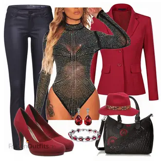 Festlische outfits Herbst mit Rot/Dunkelrot/Rosa Blusenblazer/Kurzblazer/Baumwoll ­Blazer/Lässiger Blazer/Lederjacke/Lederjacke für Männer/Strick­blazer/Blazerjacke/Eleganter Blazer/Lederjacke YYNUDA "Tamaris schuhe"