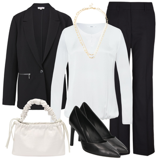 Outfit mit Schwarz High Heel Calvin Klein "Perfektes Büro Outfit"