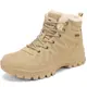 FLARUT Herren Winterstiefel Warm Gefüttert Wanderstiefel Schneestiefel Trekking Stiefel Schuhe Winterschuhe Wanderschuhe Schneeschuhe Outdoor(Khaki,42)