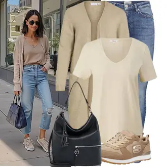 Jeans Outfit mit Blau/Hellblau Knöchelstiefel/Jeans mit Schlitz/Biker Jeans/Slim Fit Jeans/SchlupfJeans/ThermoJeans/Winterjacke/Leder Schuhe/High Waist Jeans/Push up Jeans Only "Frühlingsoutfit für Damen"