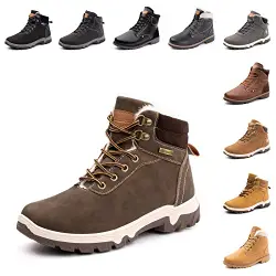 Hitmars Winterschuhe Herren Damen Winterstiefel Warm Gefüttert Winter Schuhe Boots Schneestiefel 1 Dunkelbraun EU 38